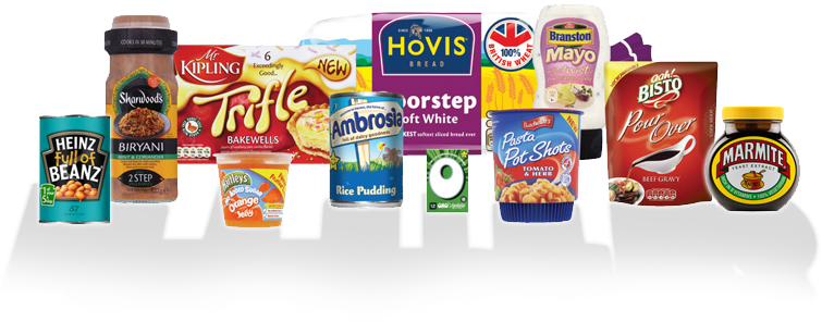 A variety of foodstuff that can be shipped by courier